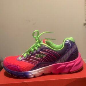 Fila Kids' Neon Pink and Purple Sneakers